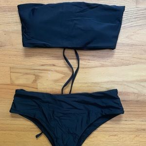 SHEIN Tie Back Bandeau High Waisted Bikini